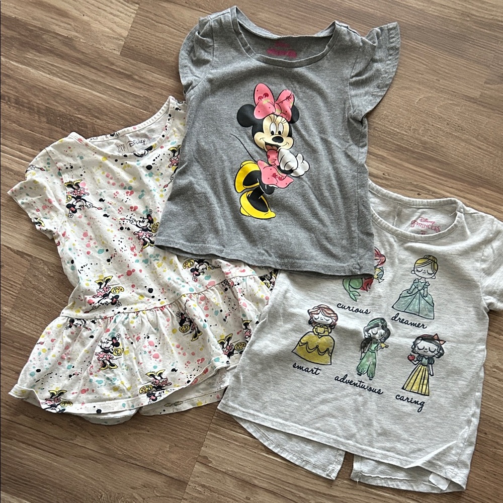 Disney Minnie Mouse and Princess T-Shirts Bundle- 4T